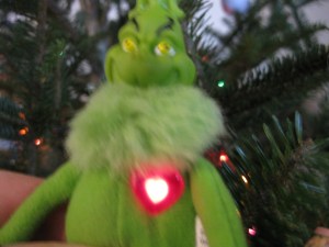 Christmas Grinch lit heart